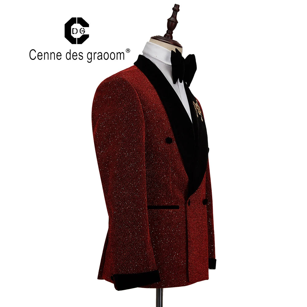 Cenne Des Graoom New Men Suit Tuxedo 2 Pieces Double Breasted .