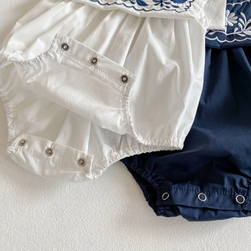 Summer Baby Girls Romper Cotton Linen Bodysuit Infant .