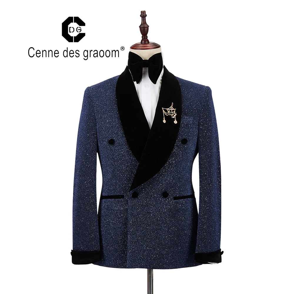 Cenne Des Graoom New Men Suit Tuxedo 2 Pieces Double Breasted .
