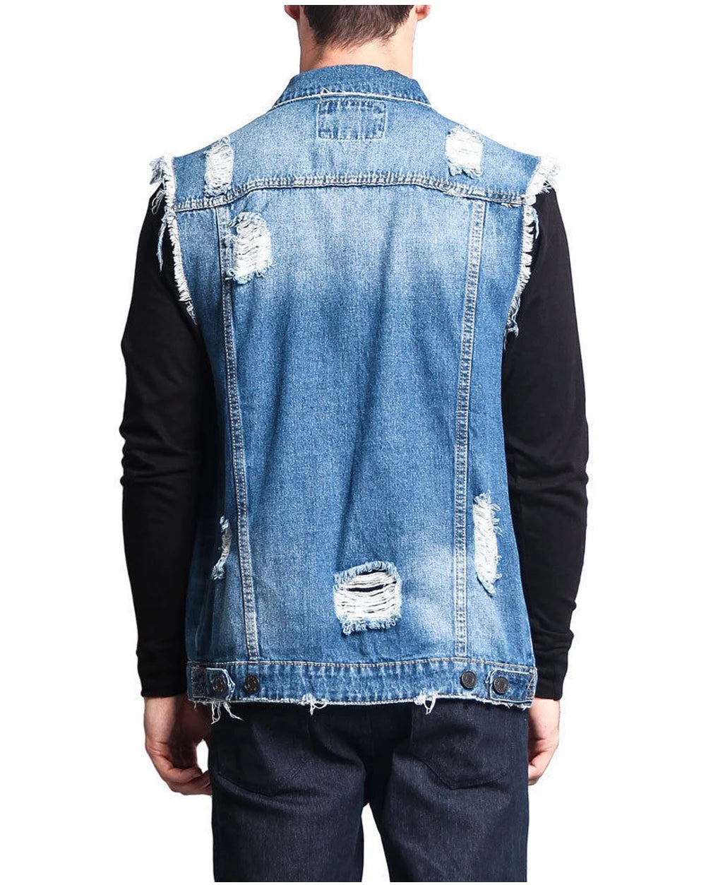 DIMUSI Summer Autumn Vintage Men's Denim Vest Male Design.