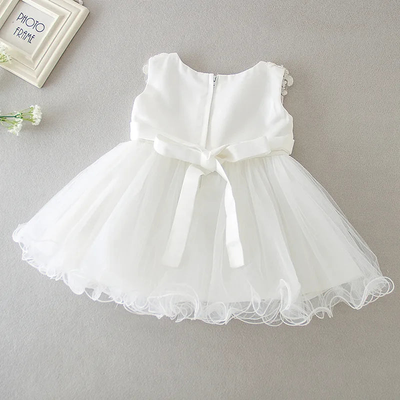 baby girl dresses embroidery pearl 1 year birthday dress wedding party christening baby girl clothes for 3-24 month