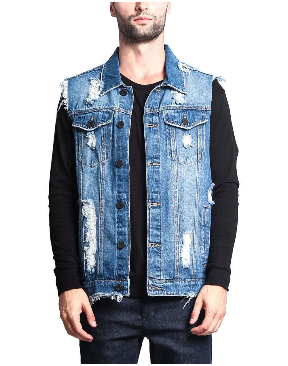 DIMUSI Summer Autumn Vintage Men's Denim Vest Male Design.