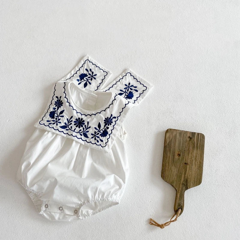 Summer Baby Girls Romper Cotton Linen Bodysuit Infant .