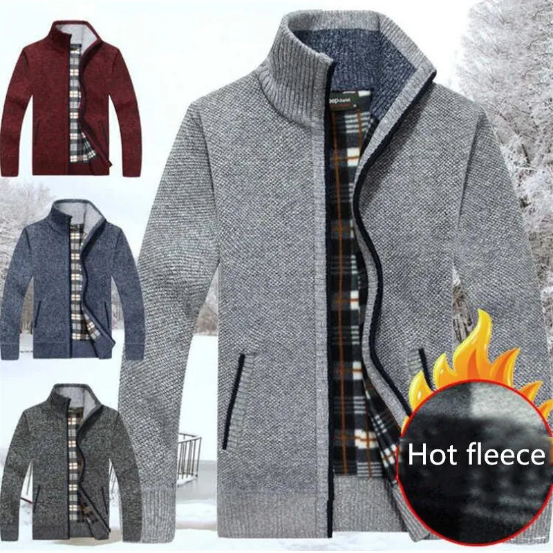 Men Warm Thick Velvet Sweaters Mens Pullovers Zipper .