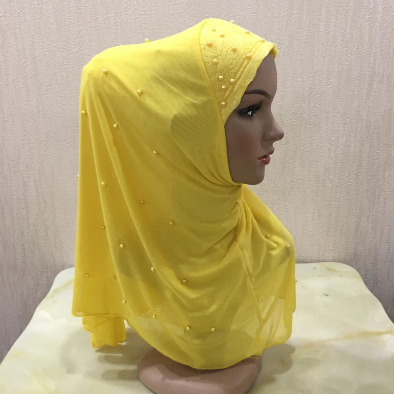 big girls adults soft net two layers muslim scarf islamic hijab.