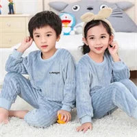winter Baby Boy Girl Thicken Pajamas Set Flannel Fleece Toddler Child.
