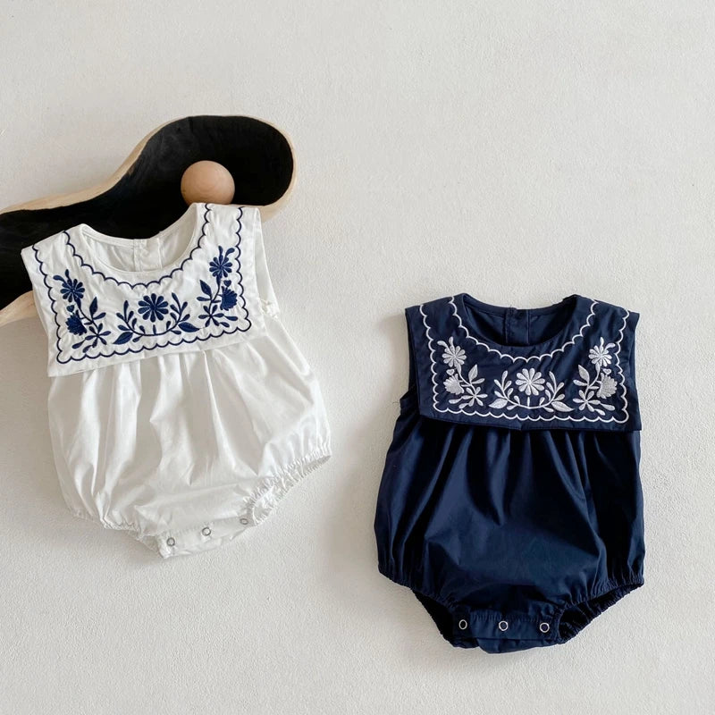 Summer Baby Girls Romper Cotton Linen Bodysuit Infant .