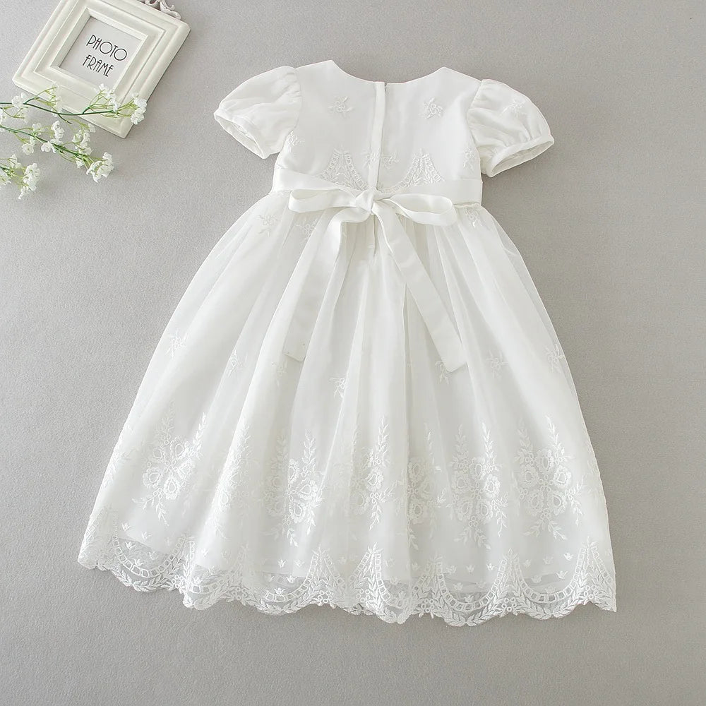 baby girl dresses embroidery pearl 1 year birthday dress wedding party christening baby girl clothes for 3-24 month