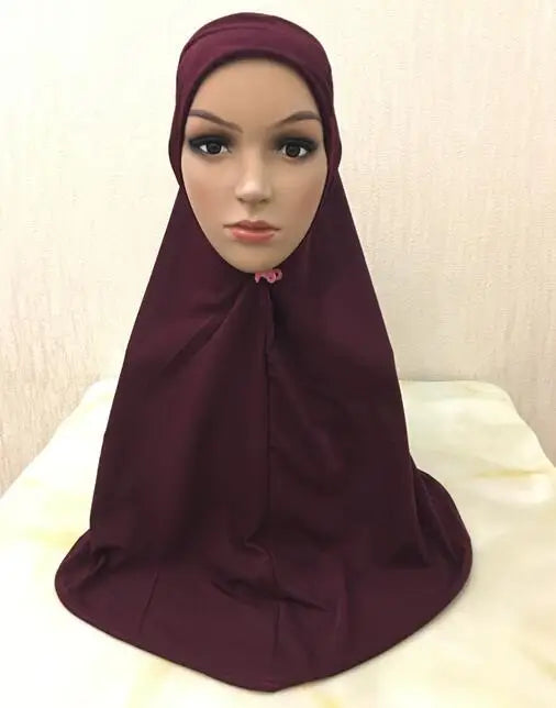 H062 great size pray hijab 70*70cm muslim amira hijab plain pull on islamic scarf head wrap headband