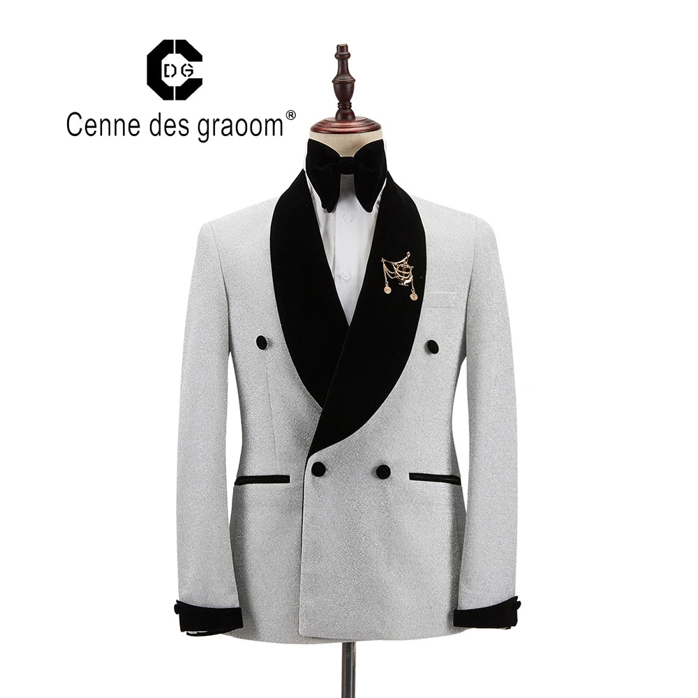 Cenne Des Graoom New Men Suit Tuxedo 2 Pieces Double Breasted .