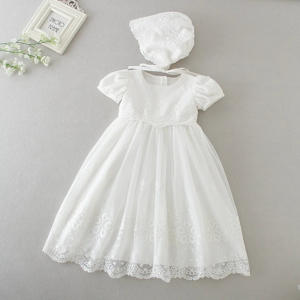 baby girl dresses embroidery pearl 1 year birthday dress wedding party christening baby girl clothes for 3-24 month