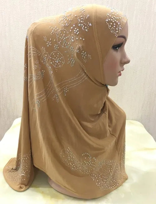 Adults or big gilrs good size muslim hijab scarf with rhinestones islamic .