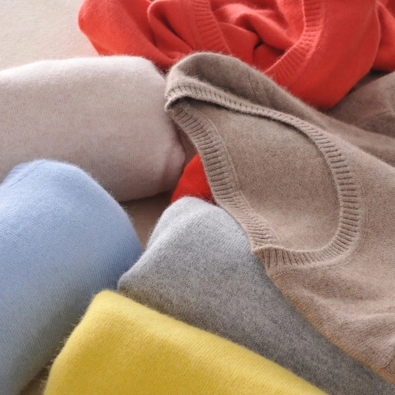 Soft Cashmere Sweaters Long Sleeve Pullovers For Women Autumn.