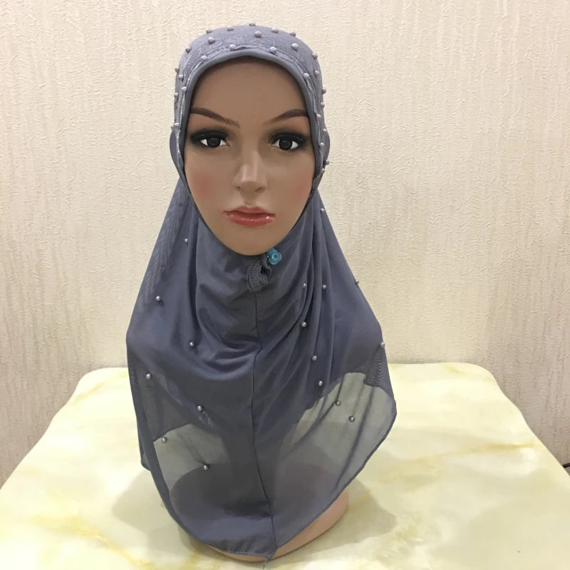 big girls adults soft net two layers muslim scarf islamic hijab.