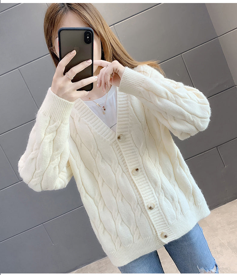 Women's Knitted Cardigan Sweater Loose Fashion .