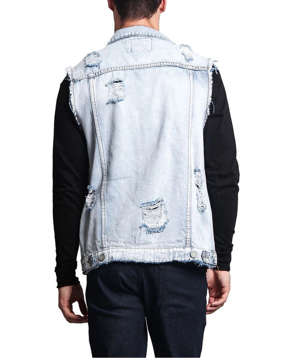 DIMUSI Summer Autumn Vintage Men's Denim Vest Male Design.