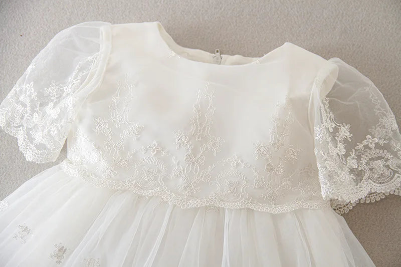 baby girl dresses embroidery pearl 1 year birthday dress wedding party christening baby girl clothes for 3-24 month