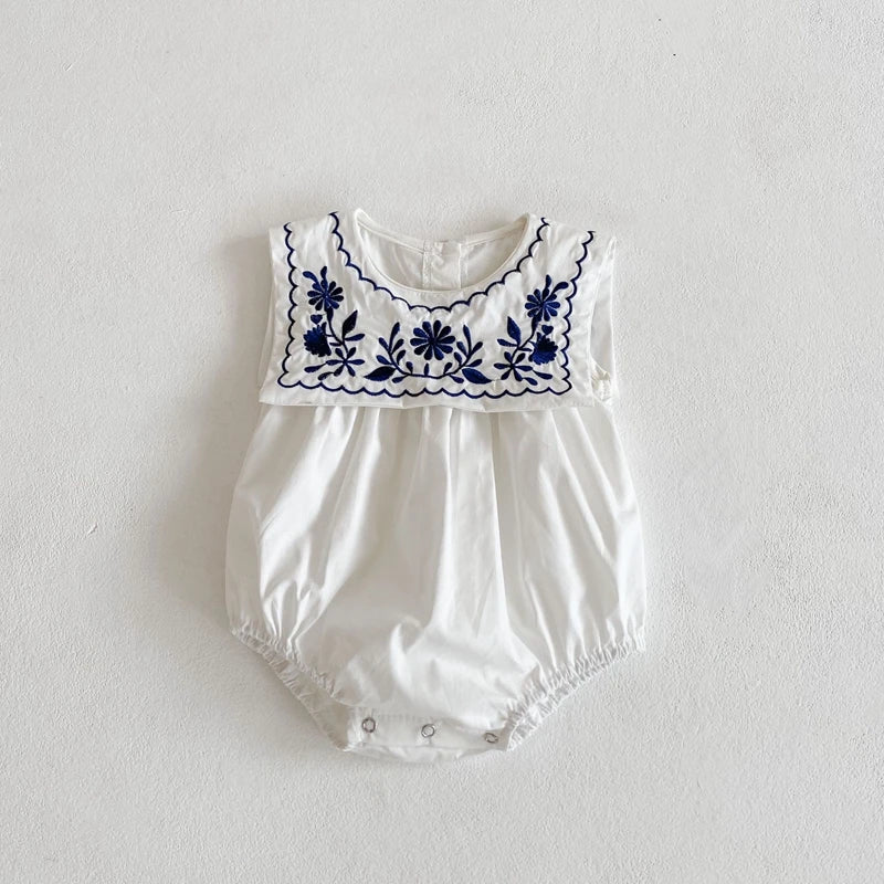 Summer Baby Girls Romper Cotton Linen Bodysuit Infant .