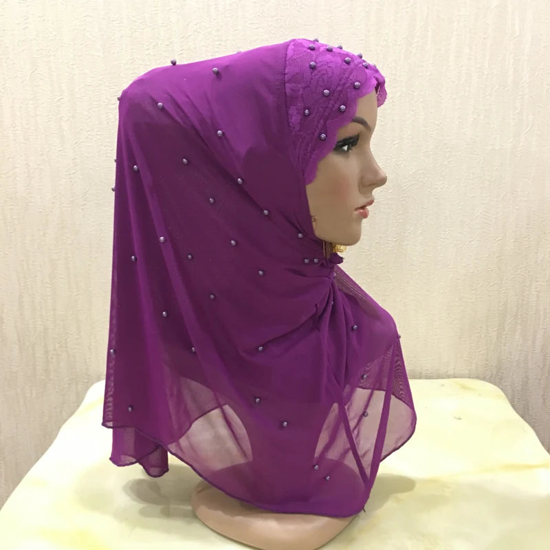 big girls adults soft net two layers muslim scarf islamic hijab.