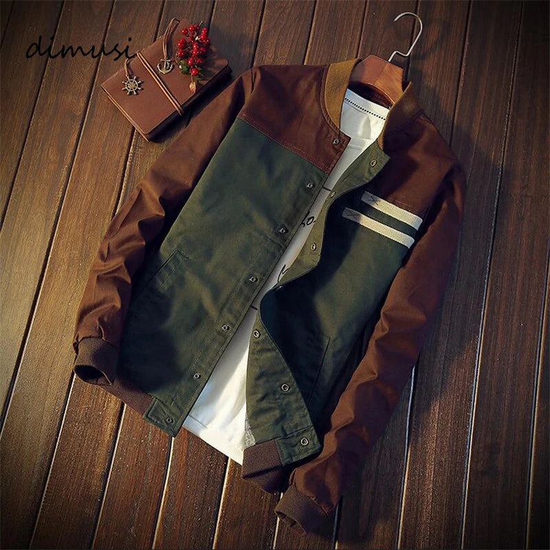 DIMUSI Autumn Mens Bomber Jacket Fashion Male ,