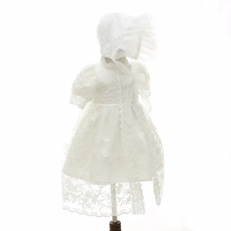 baby girl dresses embroidery pearl 1 year birthday dress wedding party christening baby girl clothes for 3-24 month