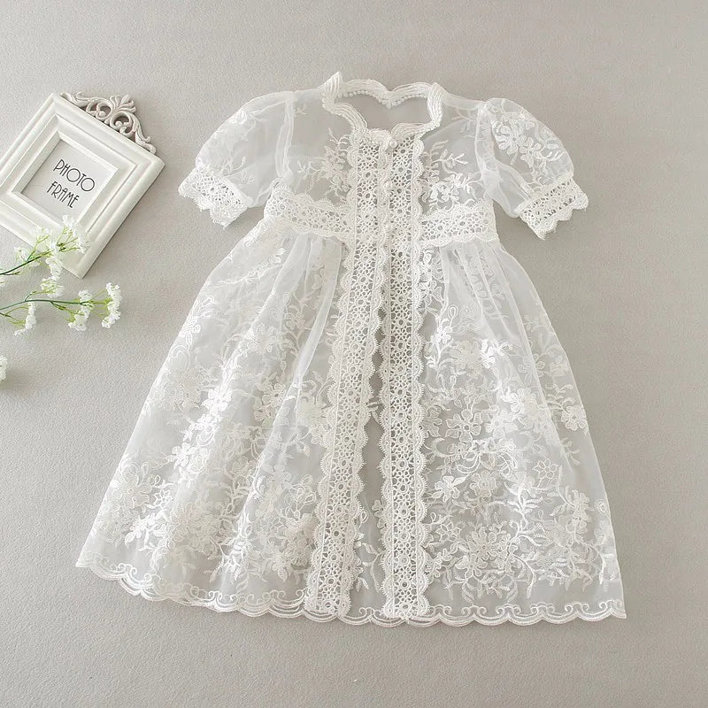 baby girl dresses embroidery pearl 1 year birthday dress wedding party christening baby girl clothes for 3-24 month