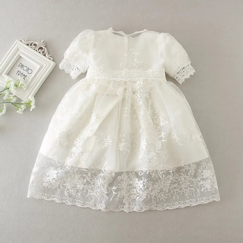 baby girl dresses embroidery pearl 1 year birthday dress wedding party christening baby girl clothes for 3-24 month
