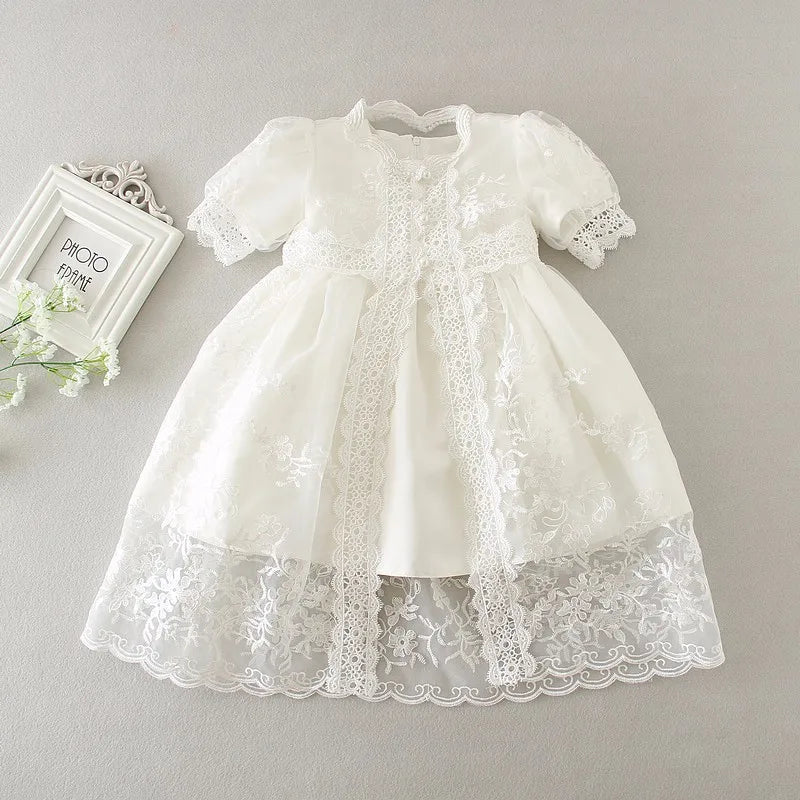 baby girl dresses embroidery pearl 1 year birthday dress wedding party christening baby girl clothes for 3-24 month