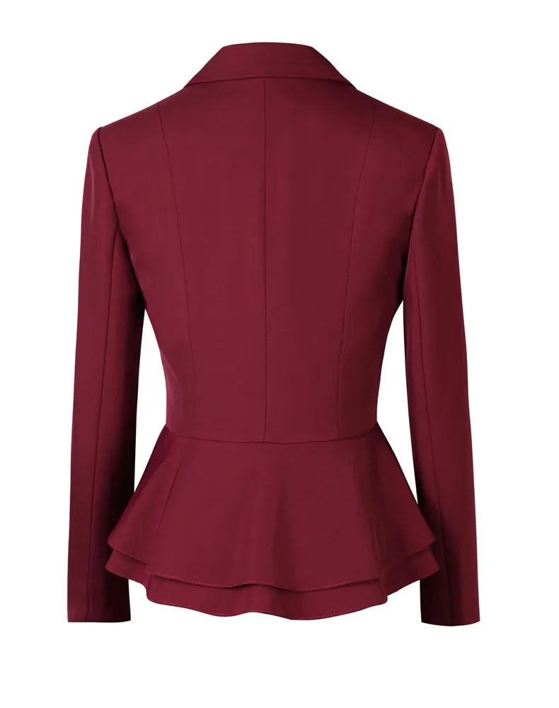 Winter Suit For Women Pant Sets Formal Long Sleeve Slim Blazer .