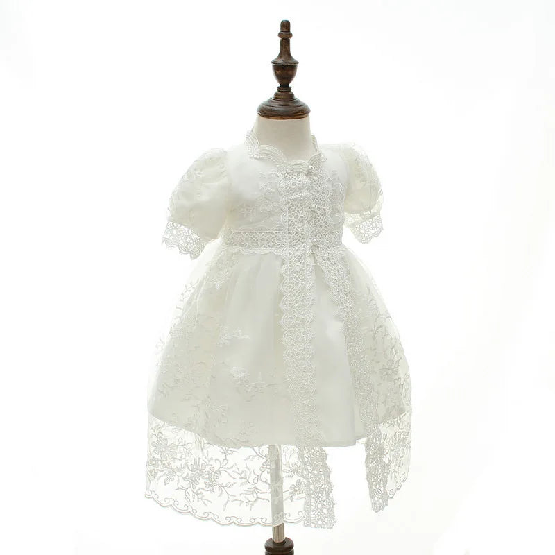 baby girl dresses embroidery pearl 1 year birthday dress wedding party christening baby girl clothes for 3-24 month