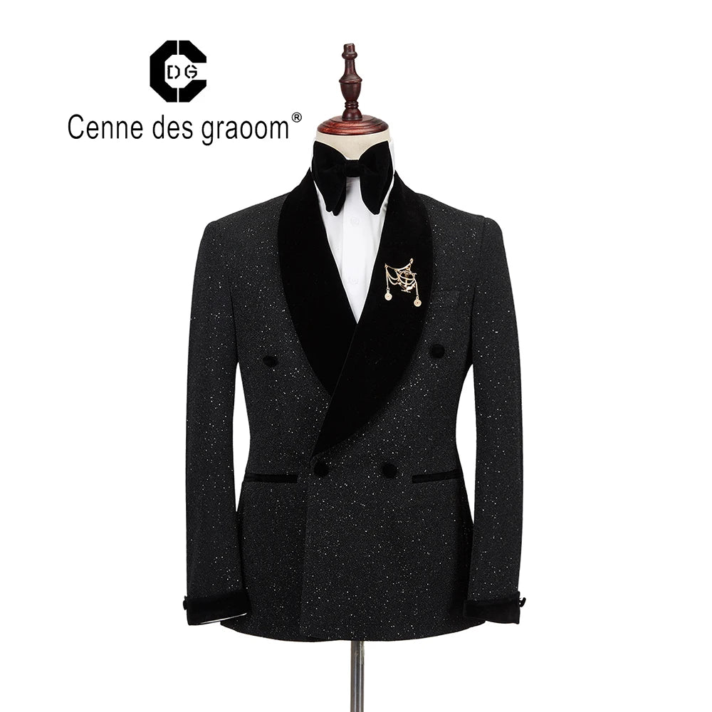 Cenne Des Graoom New Men Suit Tuxedo 2 Pieces Double Breasted .