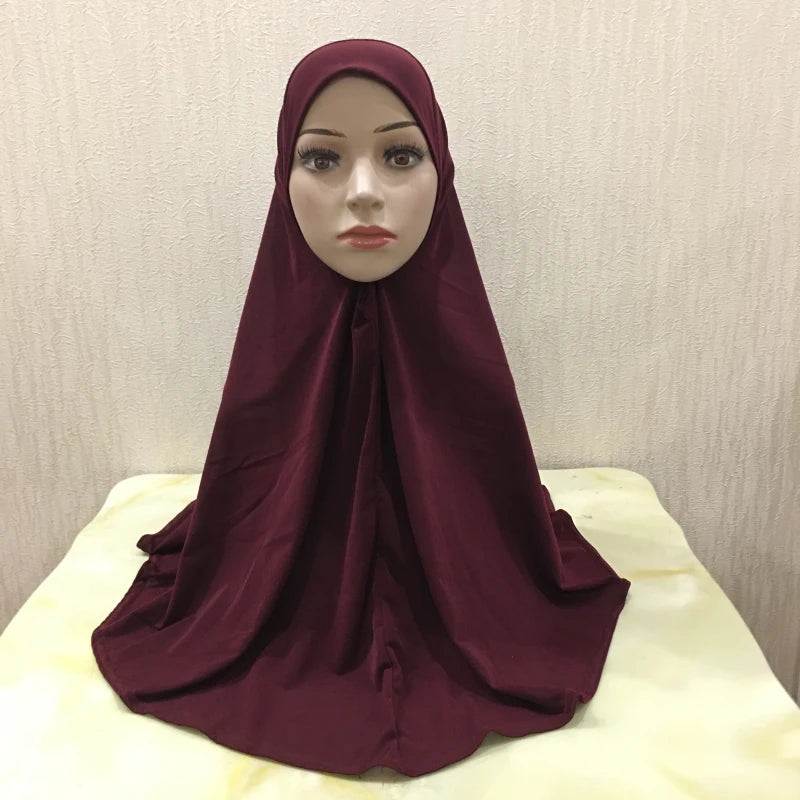 H062 great size pray hijab 70*70cm muslim amira hijab plain pull on islamic scarf head wrap headband