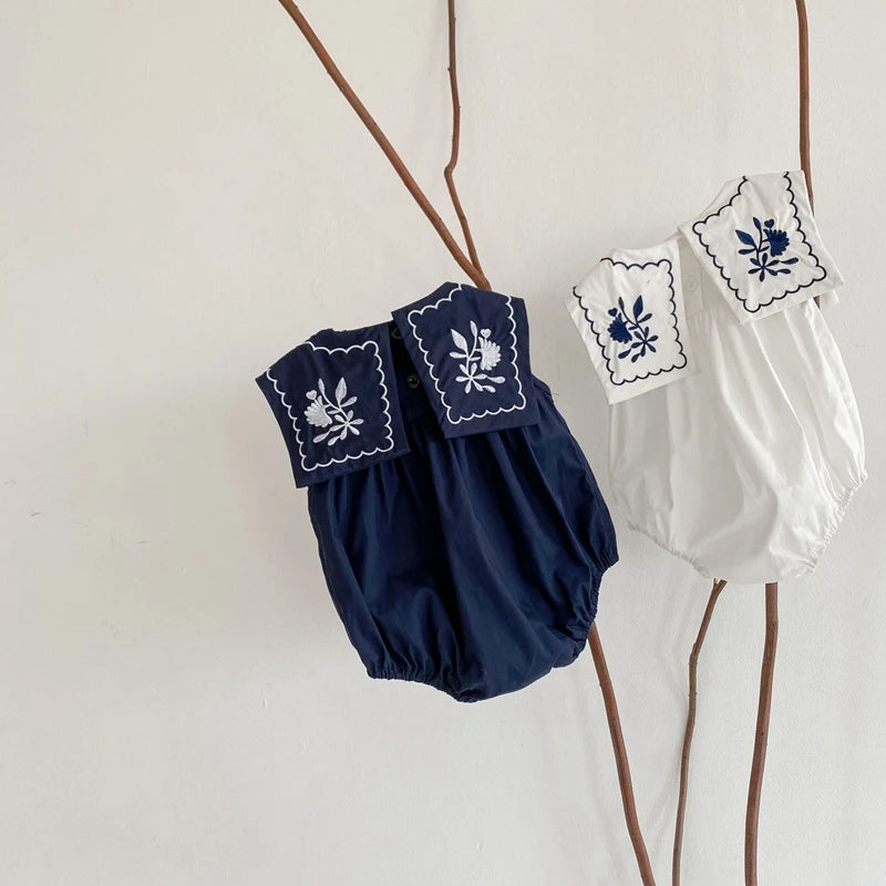 Summer Baby Girls Romper Cotton Linen Bodysuit Infant .