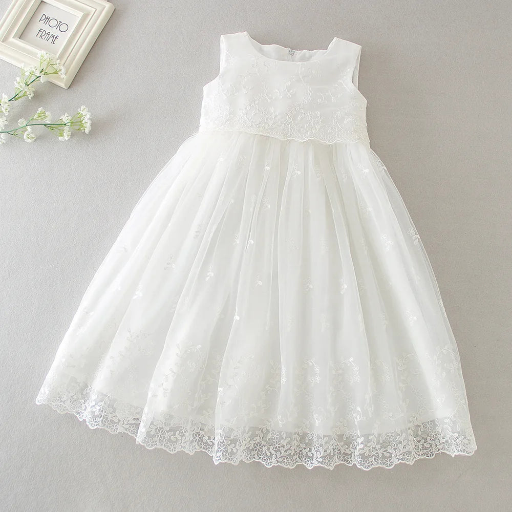 baby girl dresses embroidery pearl 1 year birthday dress wedding party christening baby girl clothes for 3-24 month