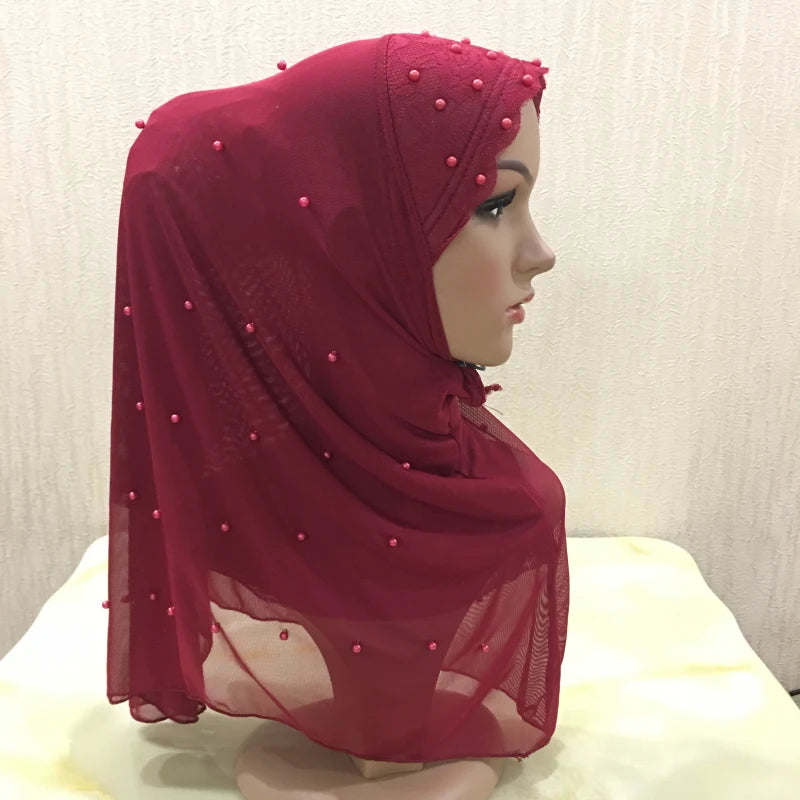 big girls adults soft net two layers muslim scarf islamic hijab.