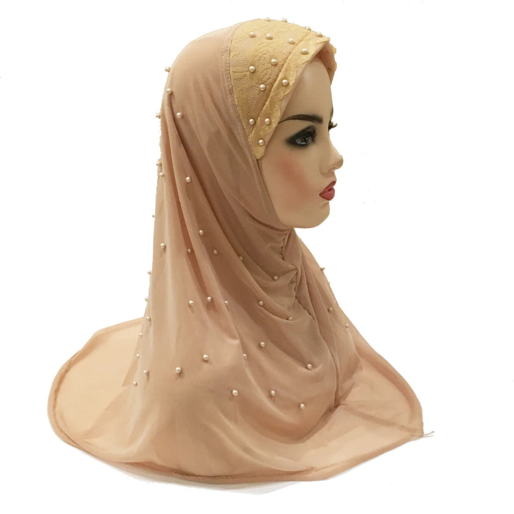 big girls adults soft net two layers muslim scarf islamic hijab.