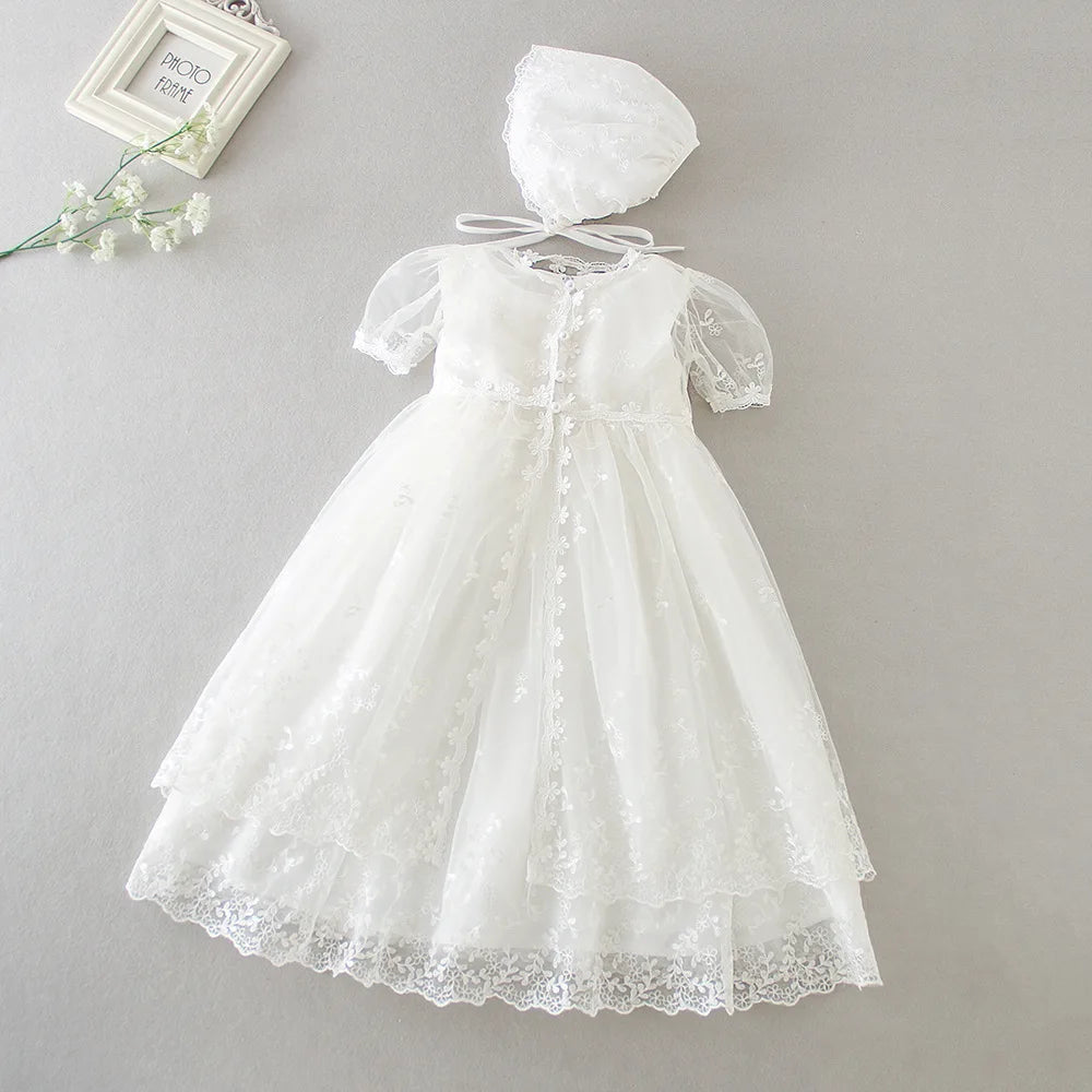 baby girl dresses embroidery pearl 1 year birthday dress wedding party christening baby girl clothes for 3-24 month