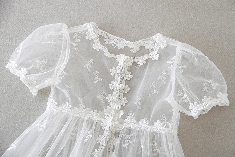 baby girl dresses embroidery pearl 1 year birthday dress wedding party christening baby girl clothes for 3-24 month