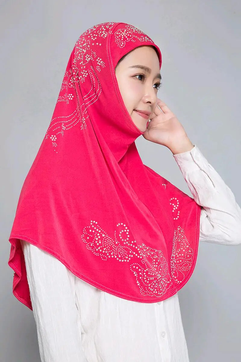 Adults or big gilrs good size muslim hijab scarf with rhinestones islamic .
