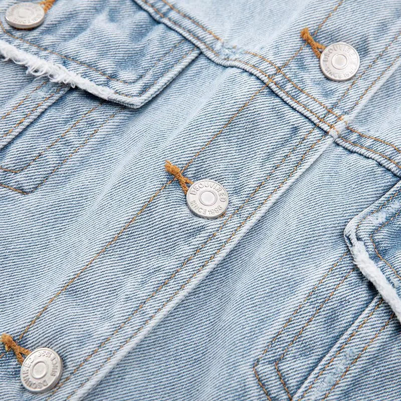 Autumn Drop Shoulder Loose Short Denim Jacket .