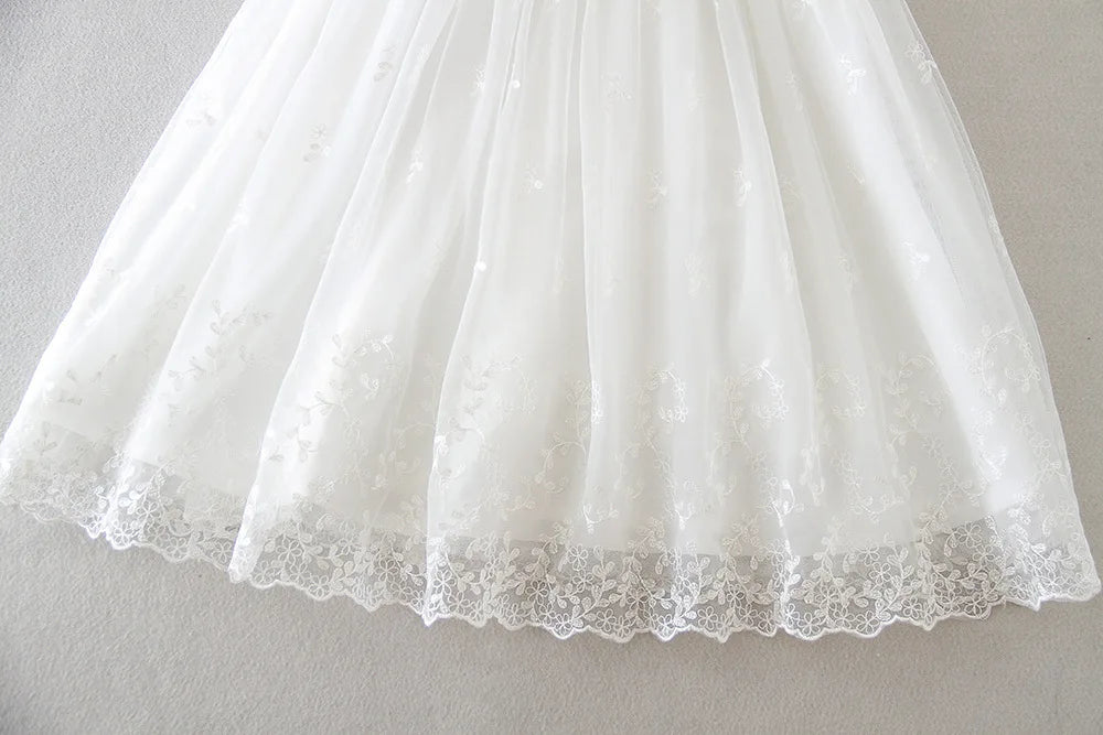 baby girl dresses embroidery pearl 1 year birthday dress wedding party christening baby girl clothes for 3-24 month