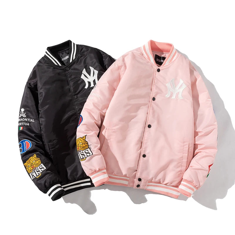 Autumn & Winter Bomber Jacket Men Embroidery .