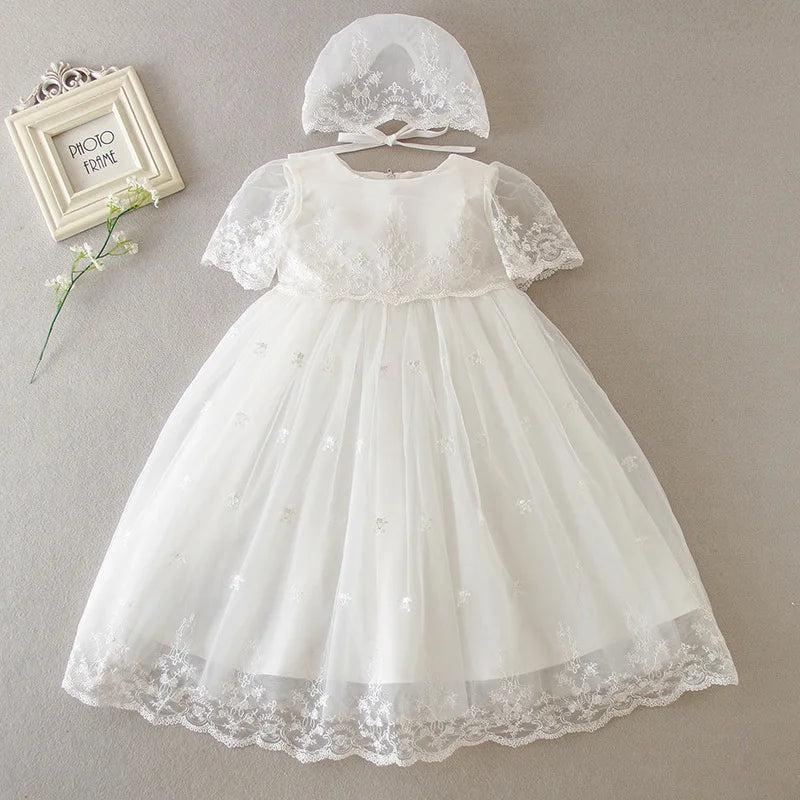 baby girl dresses embroidery pearl 1 year birthday dress wedding party christening baby girl clothes for 3-24 month