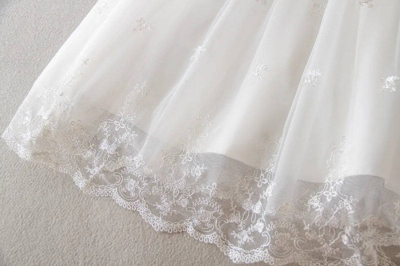 baby girl dresses embroidery pearl 1 year birthday dress wedding party christening baby girl clothes for 3-24 month