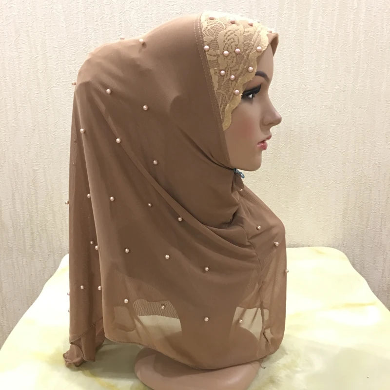 big girls adults soft net two layers muslim scarf islamic hijab.