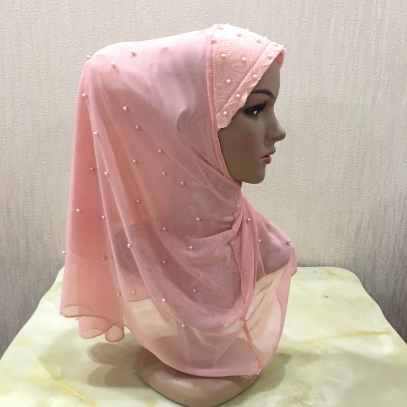 big girls adults soft net two layers muslim scarf islamic hijab.