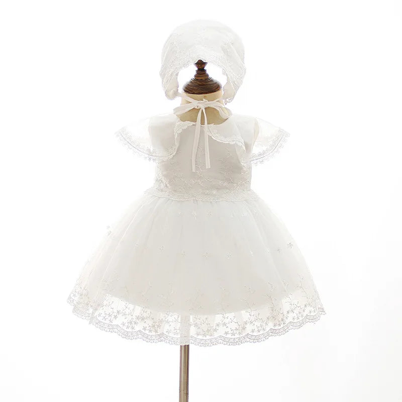 baby girl dresses embroidery pearl 1 year birthday dress wedding party christening baby girl clothes for 3-24 month