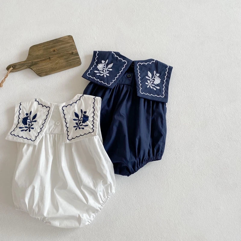 Summer Baby Girls Romper Cotton Linen Bodysuit Infant .