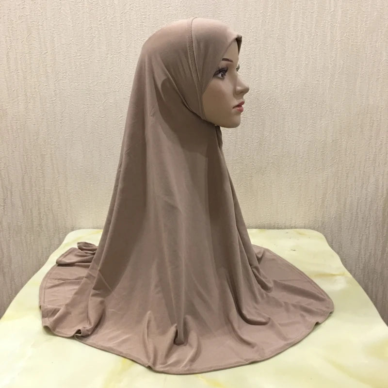 H062 great size pray hijab 70*70cm muslim amira hijab plain pull on islamic scarf head wrap headband