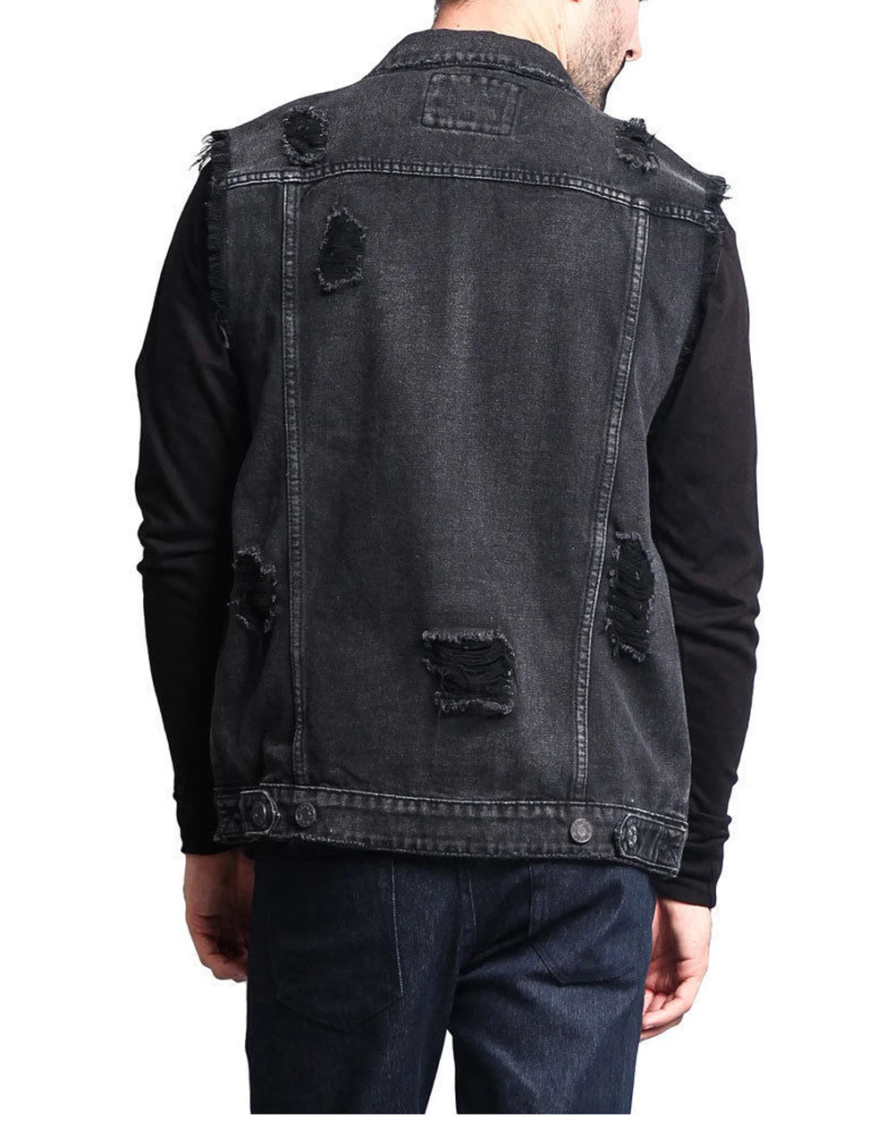 DIMUSI Summer Autumn Vintage Men's Denim Vest Male Design.